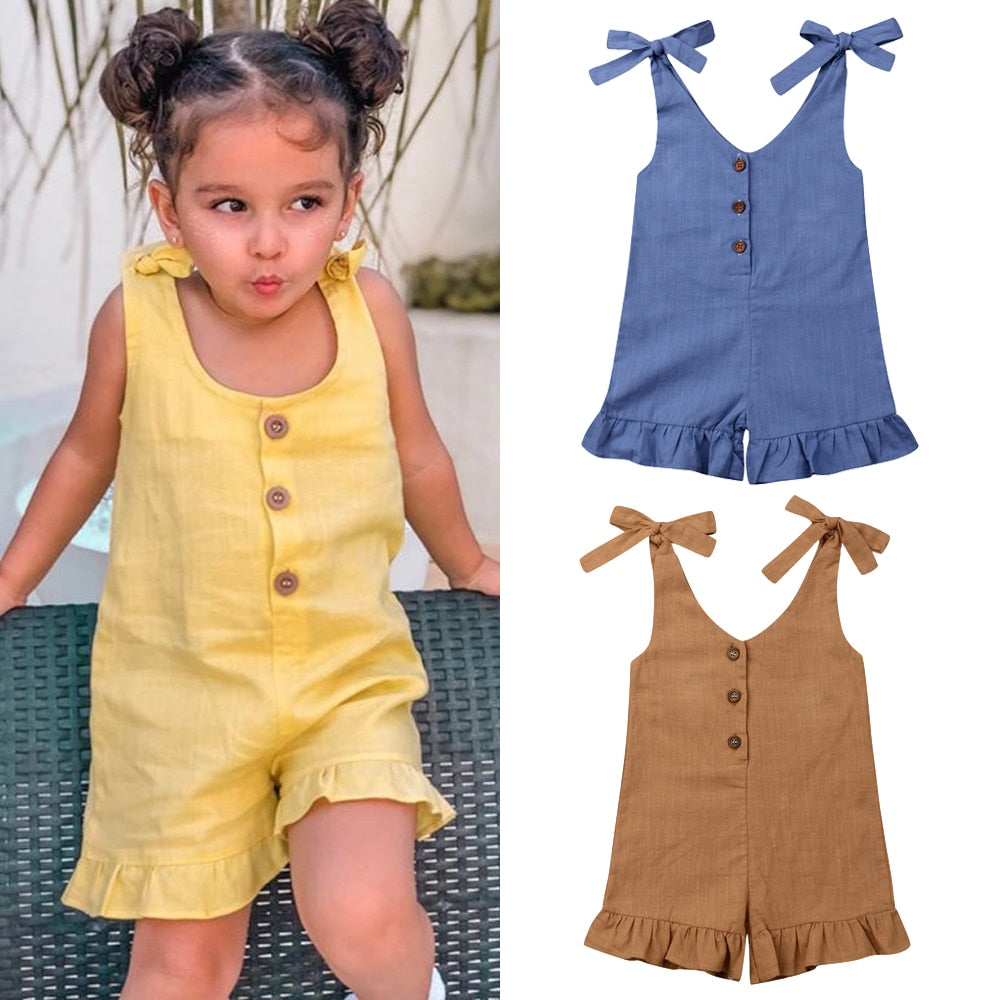 Cotton Linen Ruffle Romper - Eris’ Closet & Baby Essentials