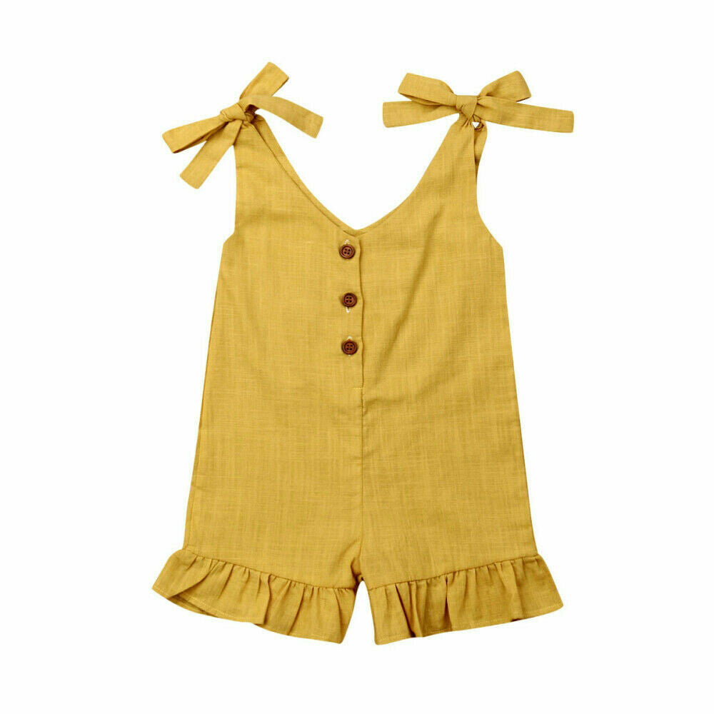 Cotton Linen Ruffle Romper - Eris’ Closet & Baby Essentials