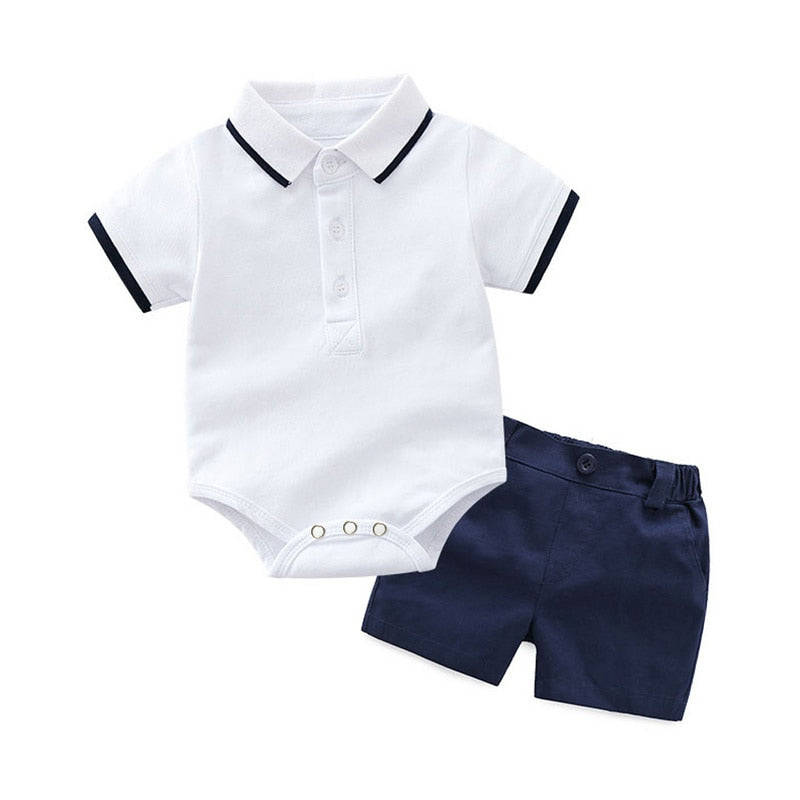 Summer Short Clothing Set Cotton Top+ Shorts