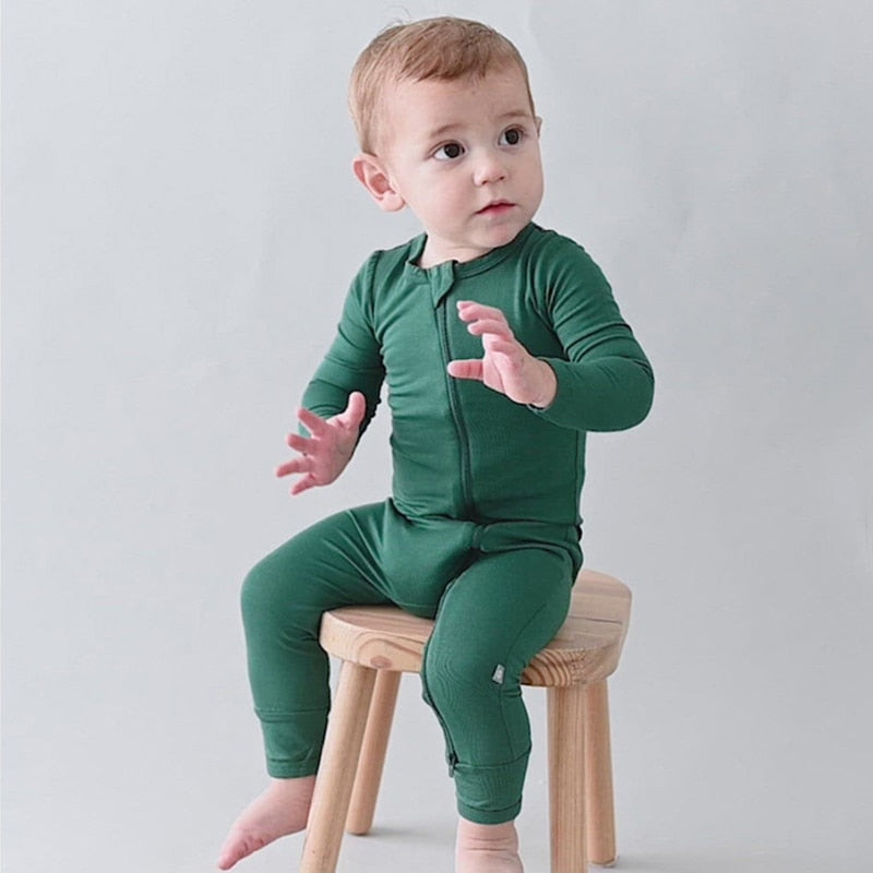 Bamboo Fiber Baby Zipper Jumpsuit - Eris’ Closet & Baby Essentials